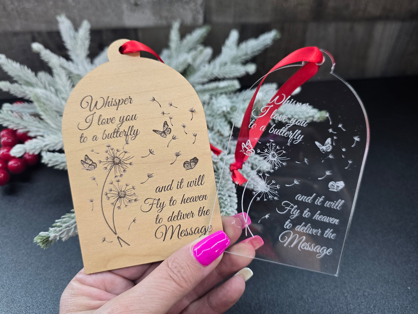 Butterfly Memorial Ornament - Whisper I Love You Sympathy Gift