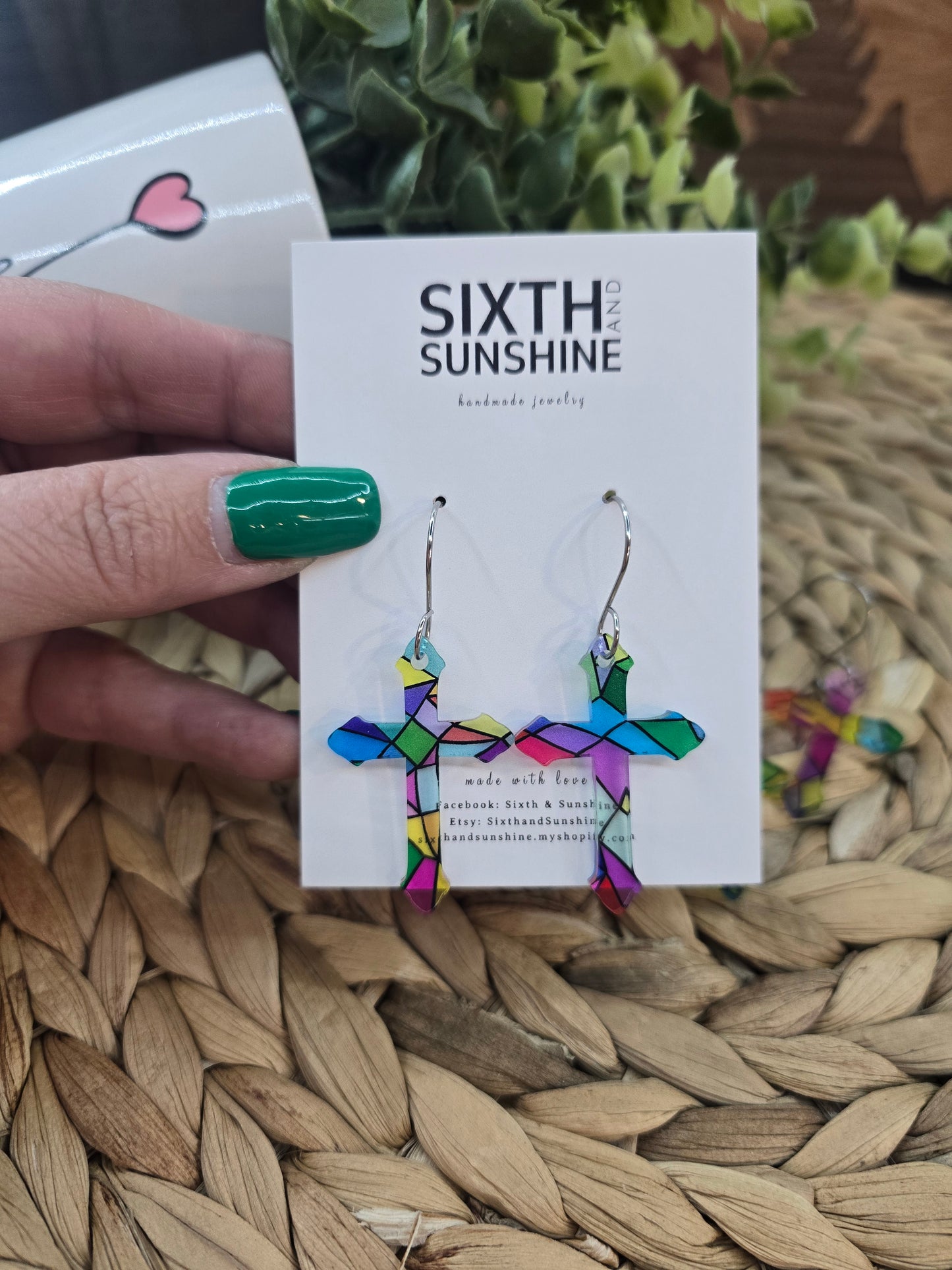 Stained Glass Acrylic Earrings