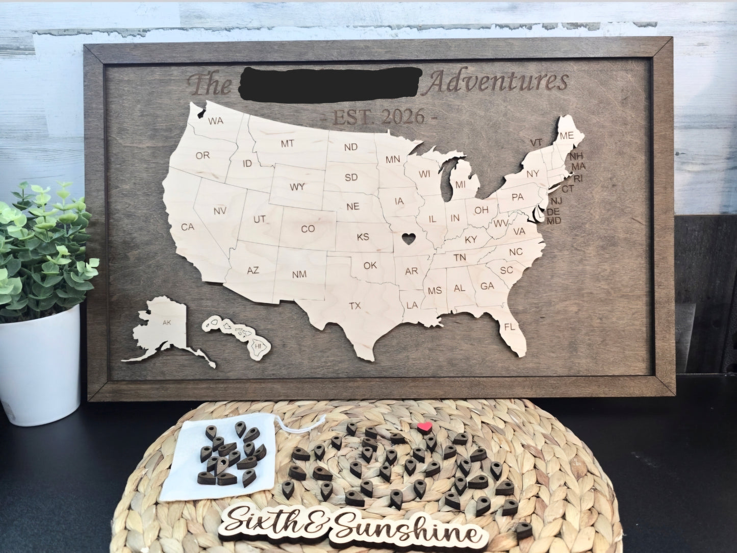Personalized USA Travel Map -  Travel Tracker