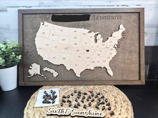 Personalized USA Travel Map -  Travel Tracker