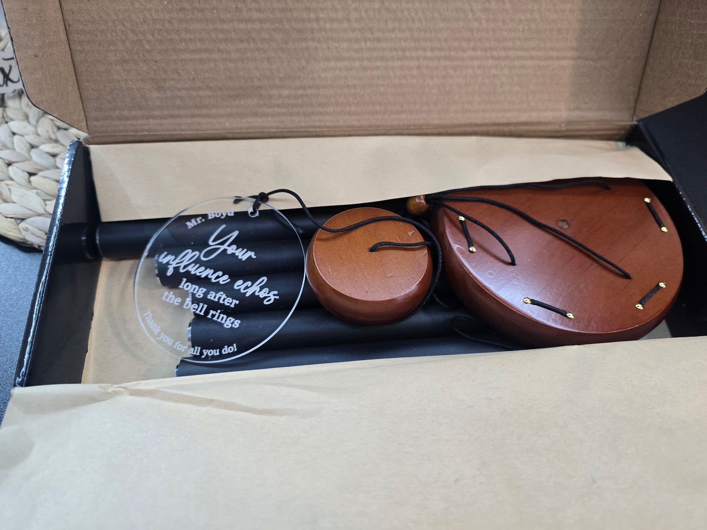 Teacher or Principal Wind Chime Gift – Personalized Appreciation Gift – Your Influence Echoes Long After the Bell Rings