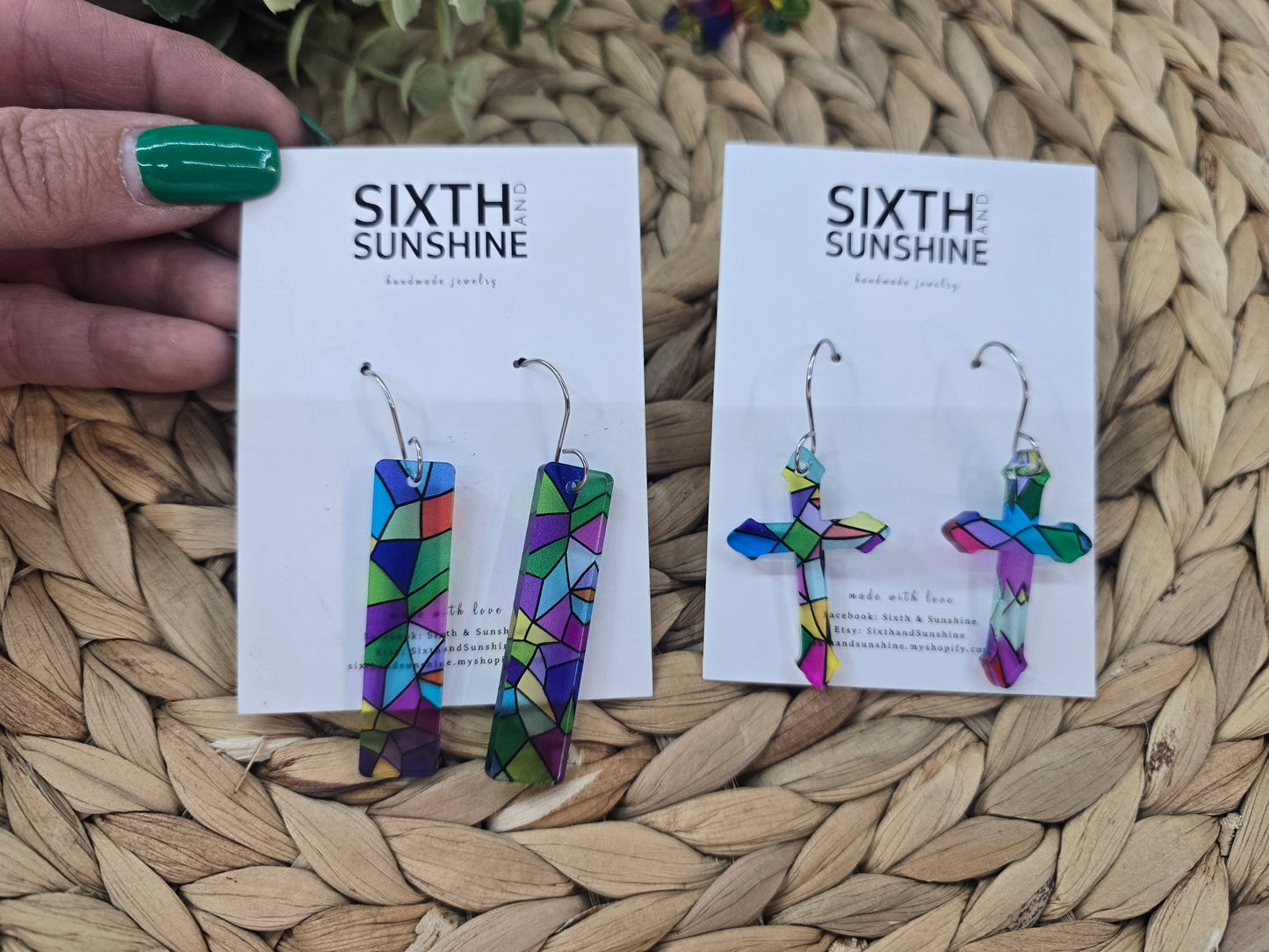Stained Glass Acrylic Earrings