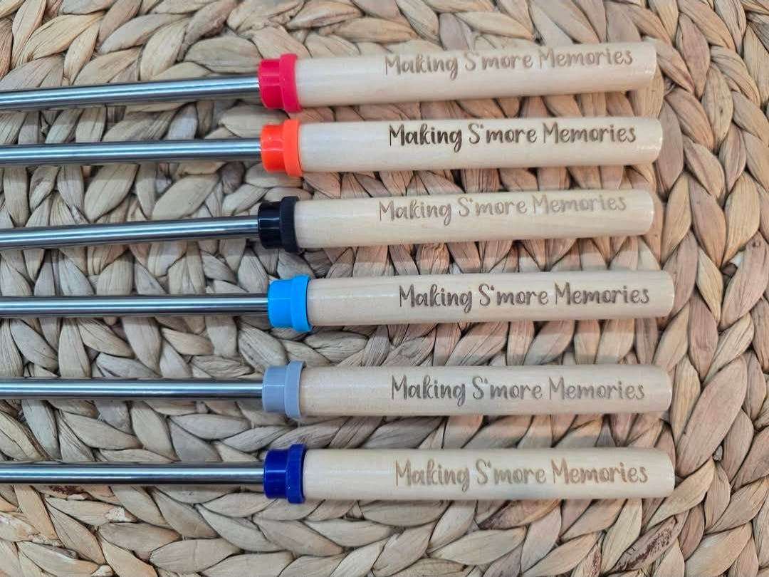 Engraved Campfire Roasting Sticks - S'more, Hot Dogs, Camping Gifts