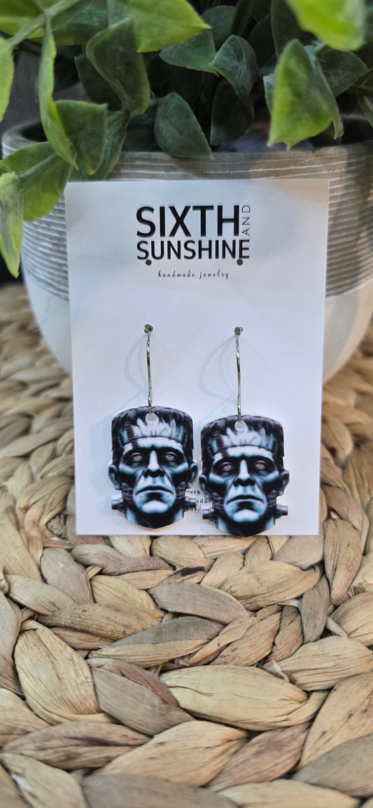 Halloween Frankenstein Earrings - Cute Spooky Dangles