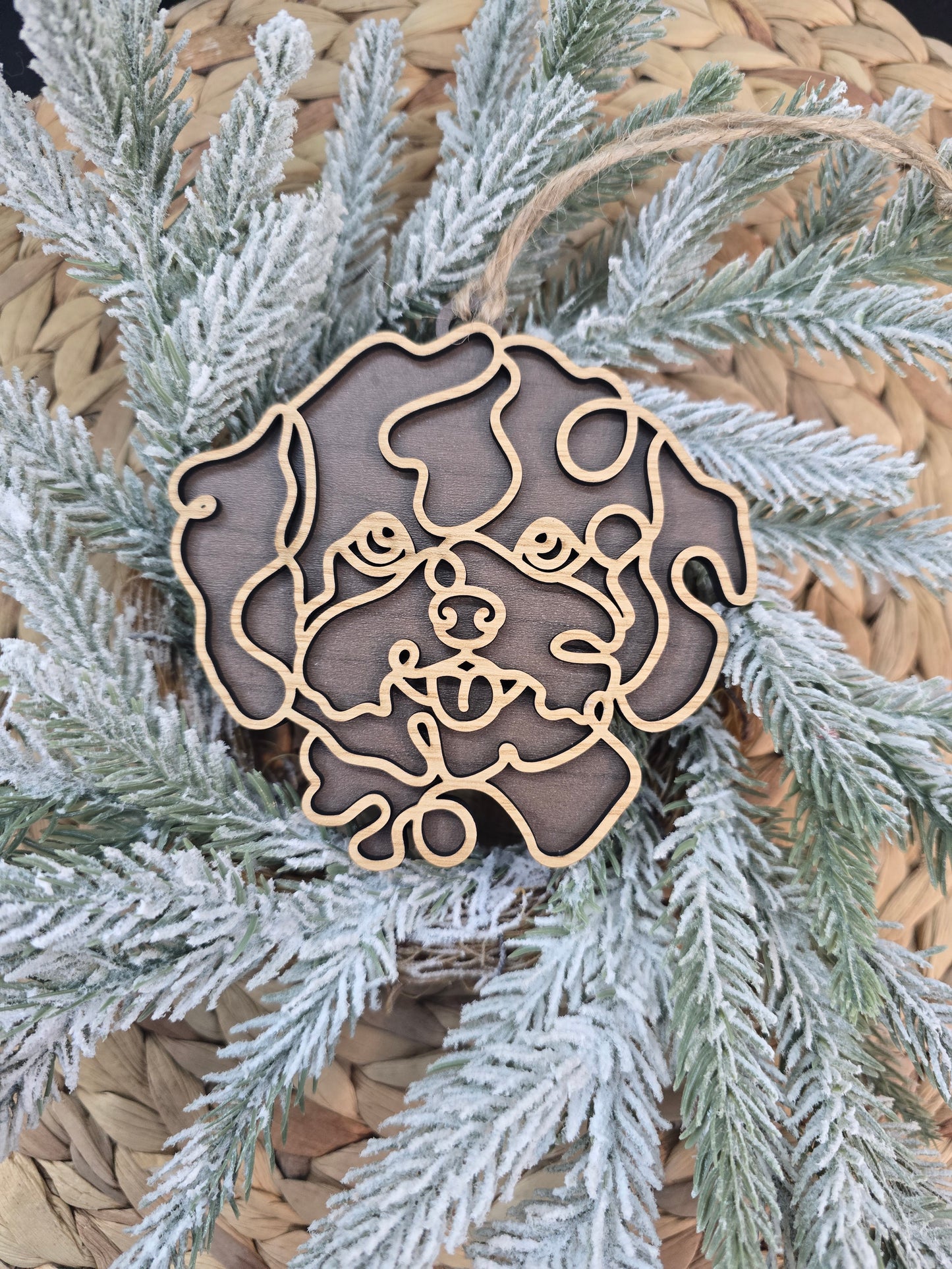 Line Art Dog Breed Ornaments - Silhouette Christmas Keepsake