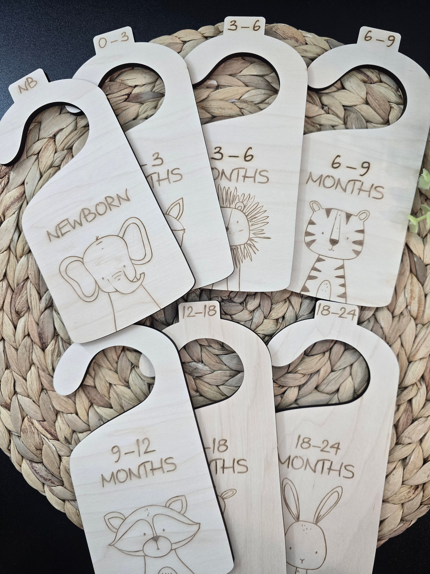 Baby Closet Dividers Woodland Animals – Newborn to 24 Months – Nursery Organizer Hangers – Baby Clothes Size Divider Set