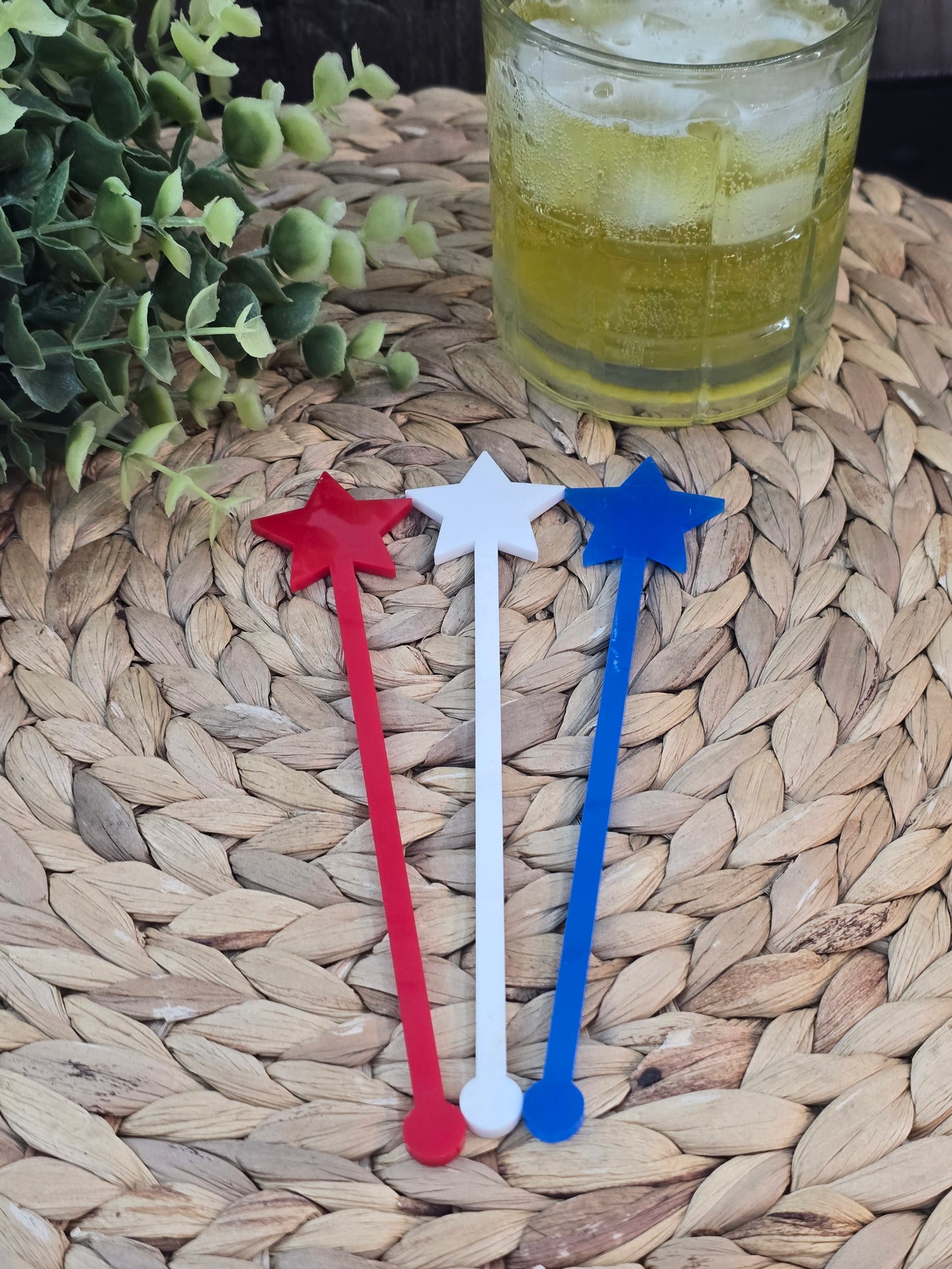 Patriotic Drink Stirrers – 4th of July Swizzle Sticks & Reusable USA Cocktail Stir Sticks