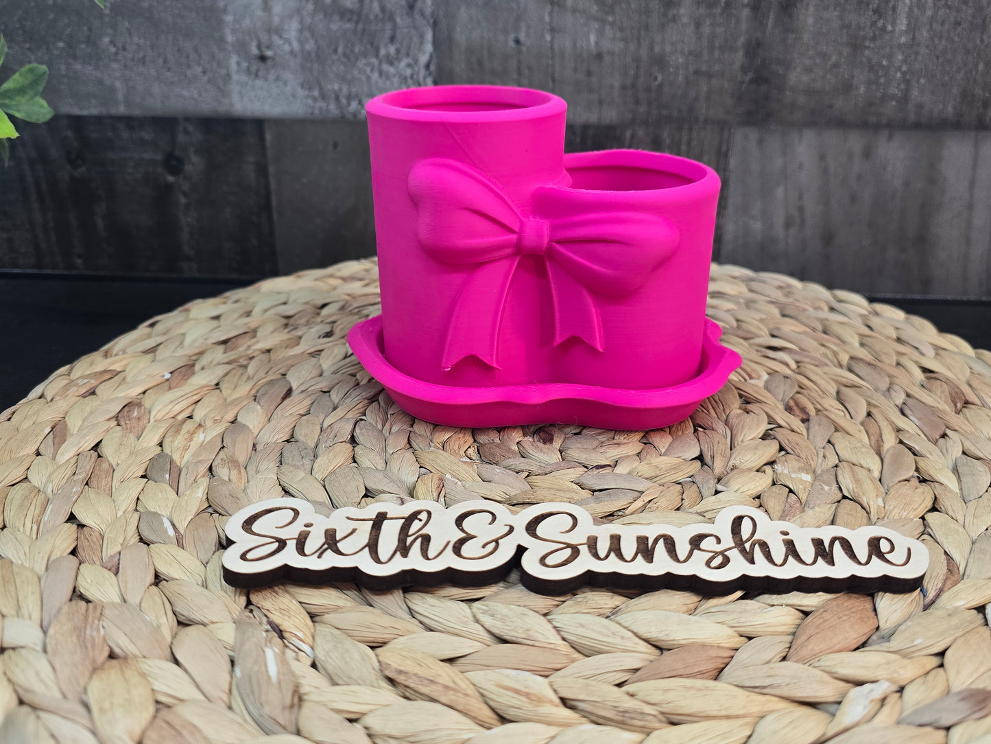 Bow Makeup Brush Holder – 3D Printed Vanity Organizer with Tray