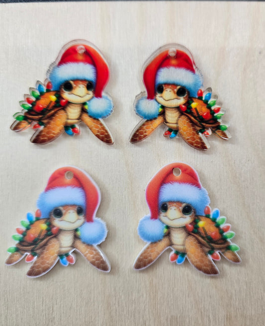 Christmas Turtle Earrings