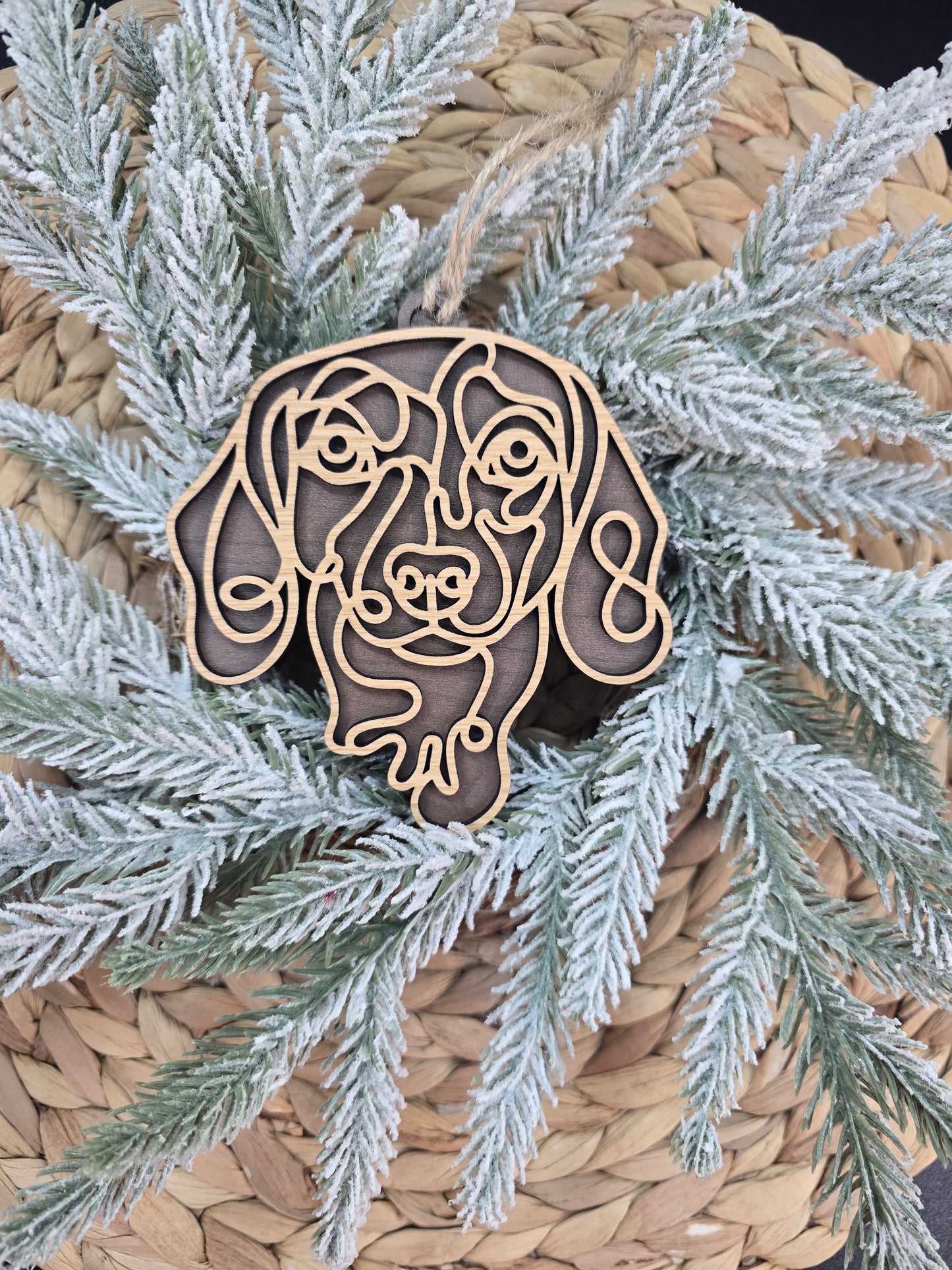 Line Art Dog Breed Ornaments - Silhouette Christmas Keepsake