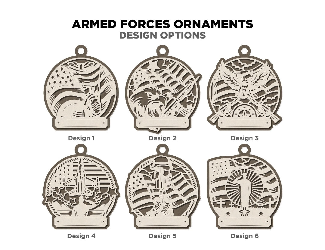 Armed Forces Ornament - Military Christmas Ornament - Personalized Army, Navy, Air Force, Marines, Coast Guard Gift