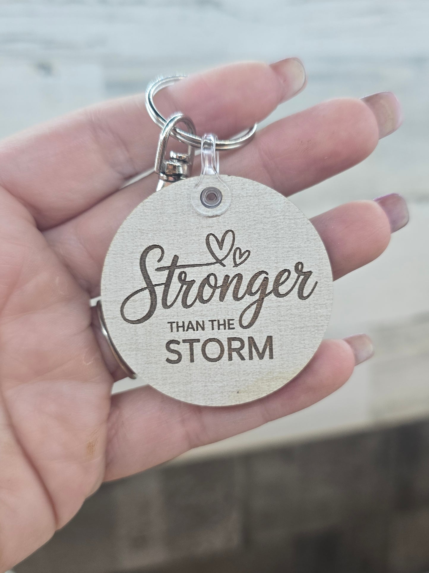 Stronger Than the Storm Keychain – Inspirational Gift, Mental Health Encouragement, Daily Reminder Accessory