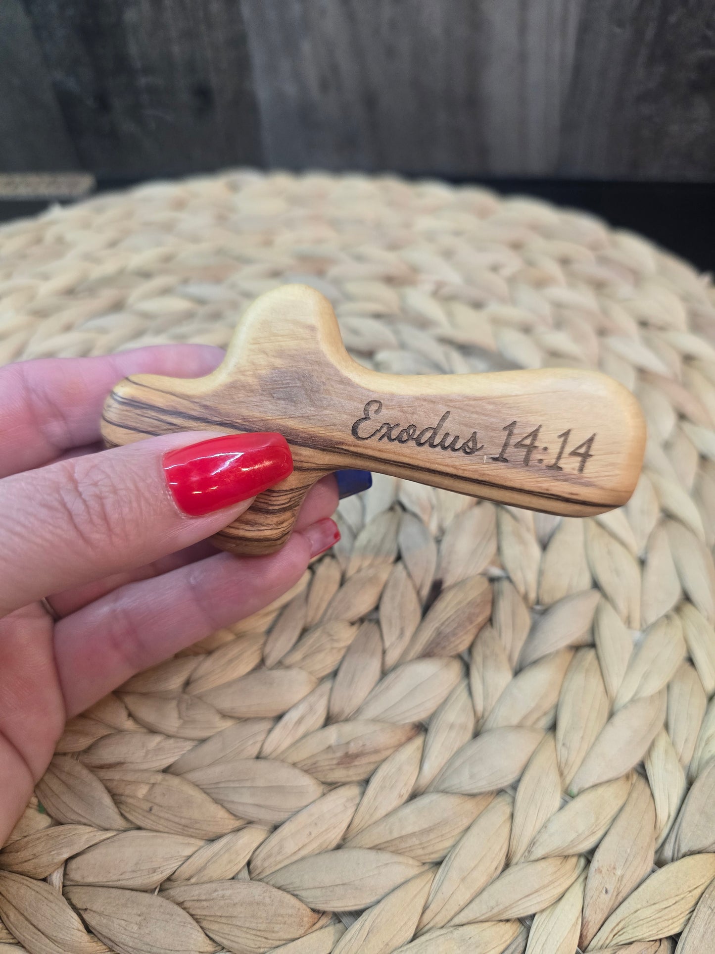 Olive Wood Engraved Cross