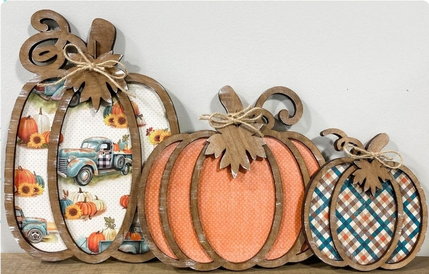 DIY layered MDF Pumpkins - unfinished fall craft blanks