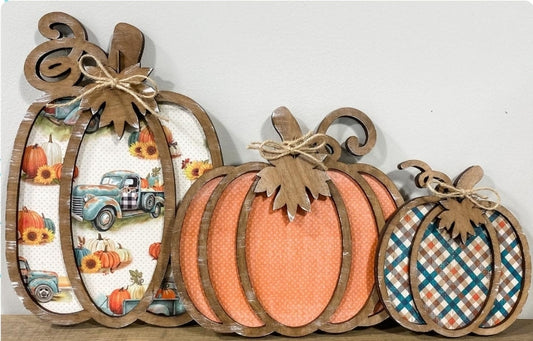 DIY layered MDF Pumpkins - unfinished fall craft blanks