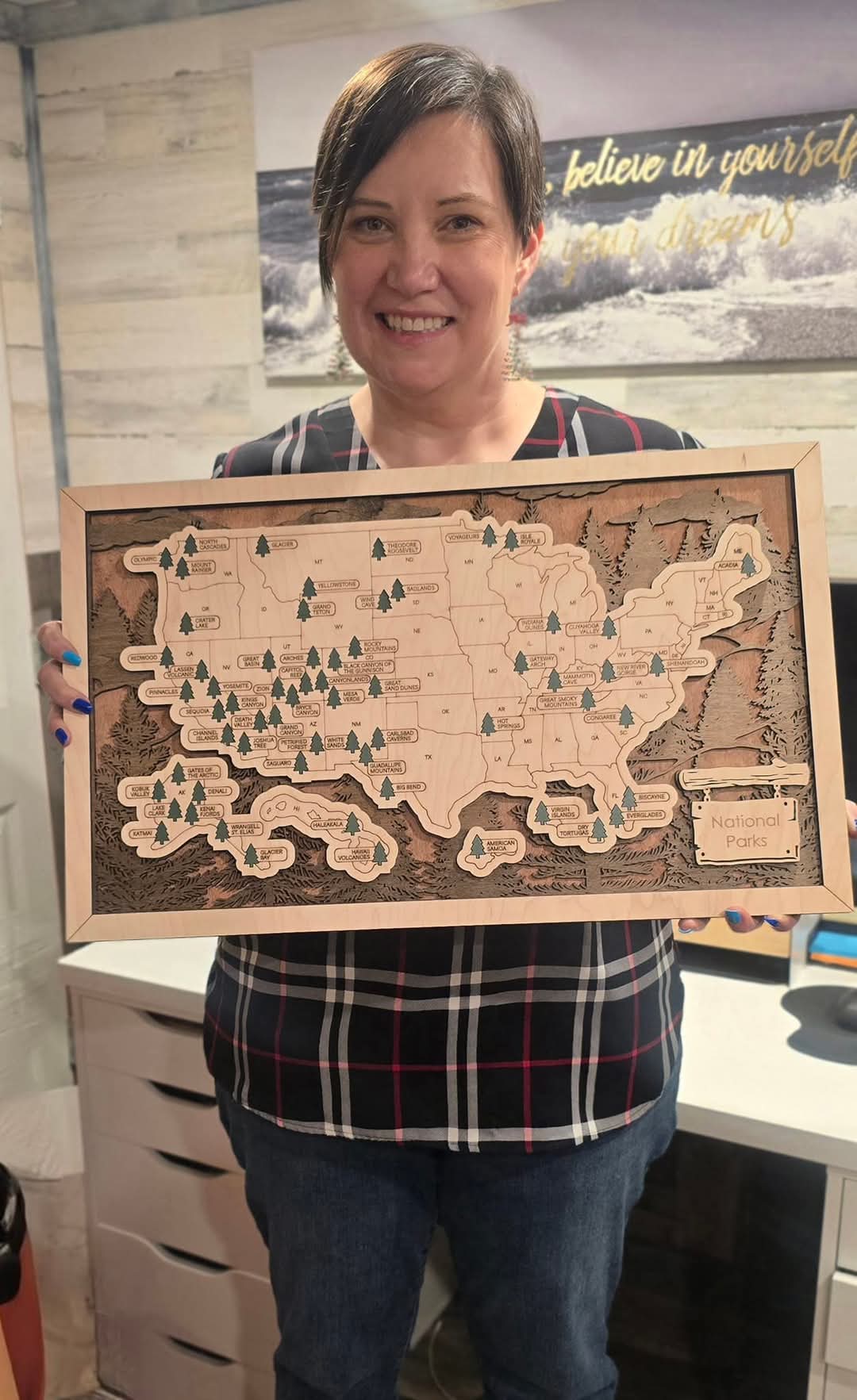 National Parks Travel Map - Custom Wall Decor