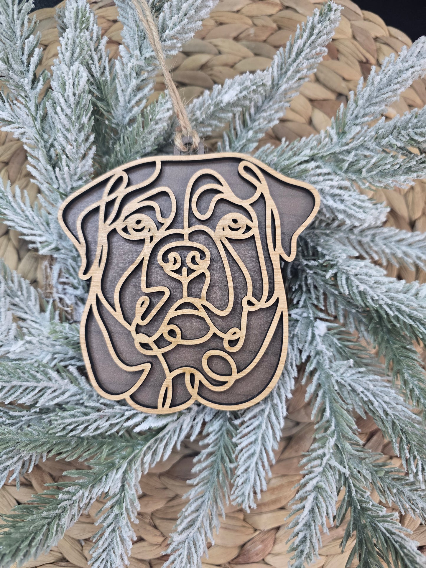 Line Art Dog Breed Ornaments - Silhouette Christmas Keepsake