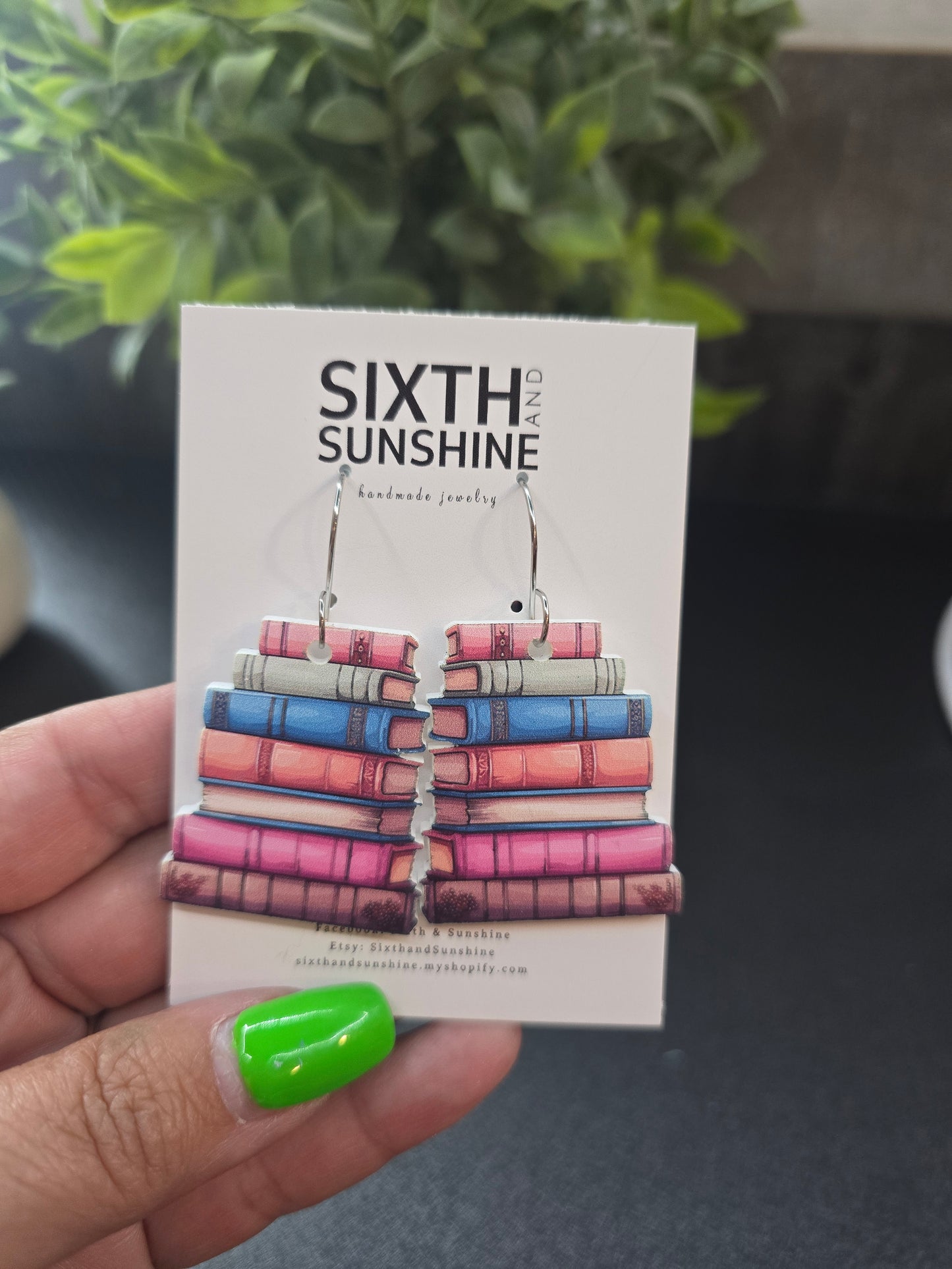 Bookstack earrings