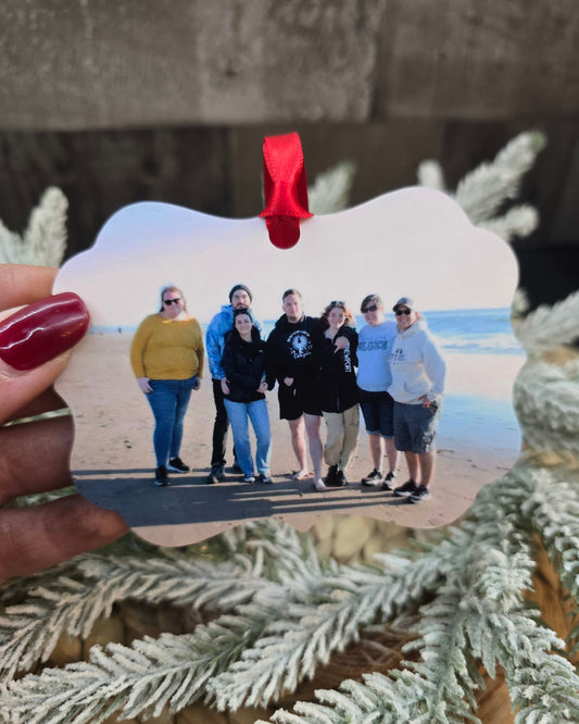 Photo Keepsake Ornament – Personalized Aluminum Holiday Ornament