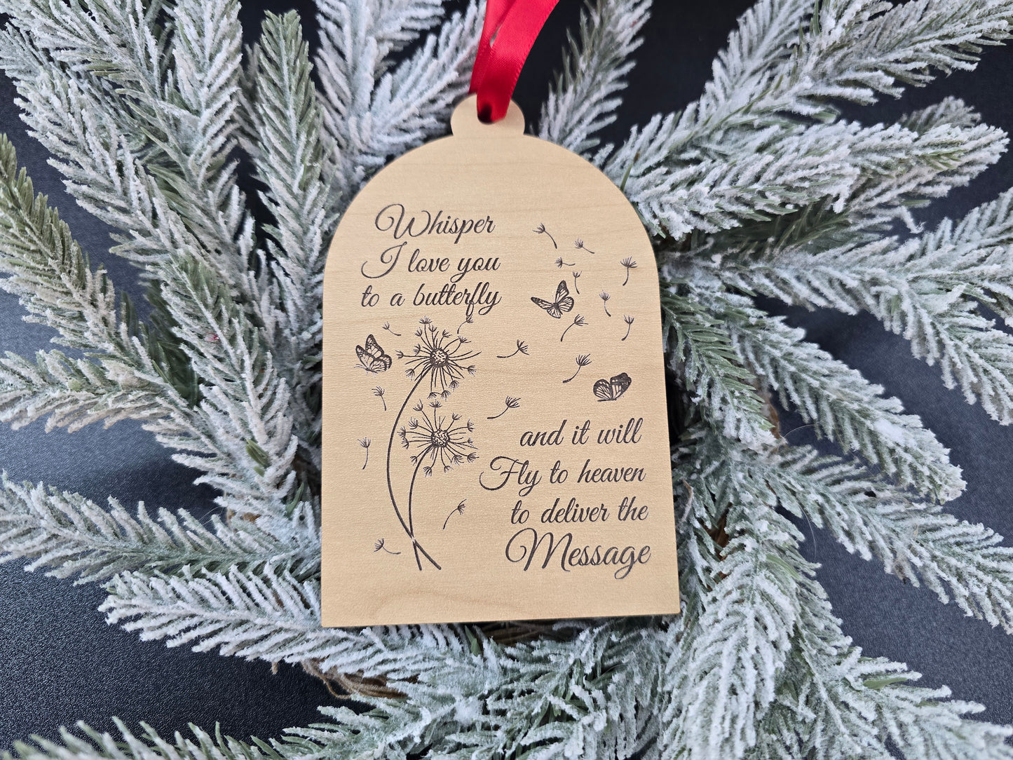 Butterfly Memorial Ornament - Whisper I Love You Sympathy Gift