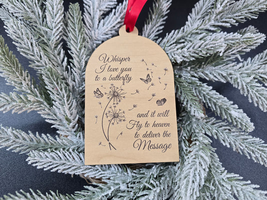 Butterfly Memorial Ornament - Whisper I Love You Sympathy Gift