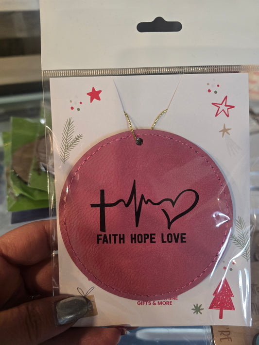 Faith Hope Love - Pink Breast Cancer Awareness Ornament