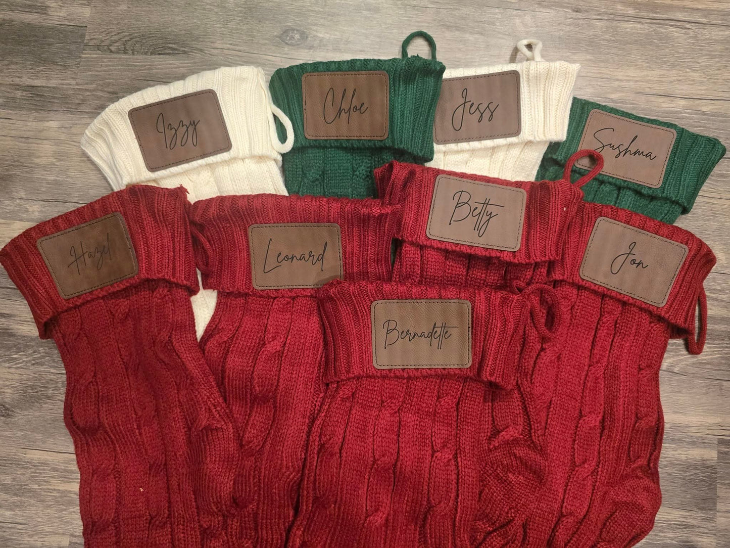 Personalized Cable Knit Christmas Stocking - Custom Tag