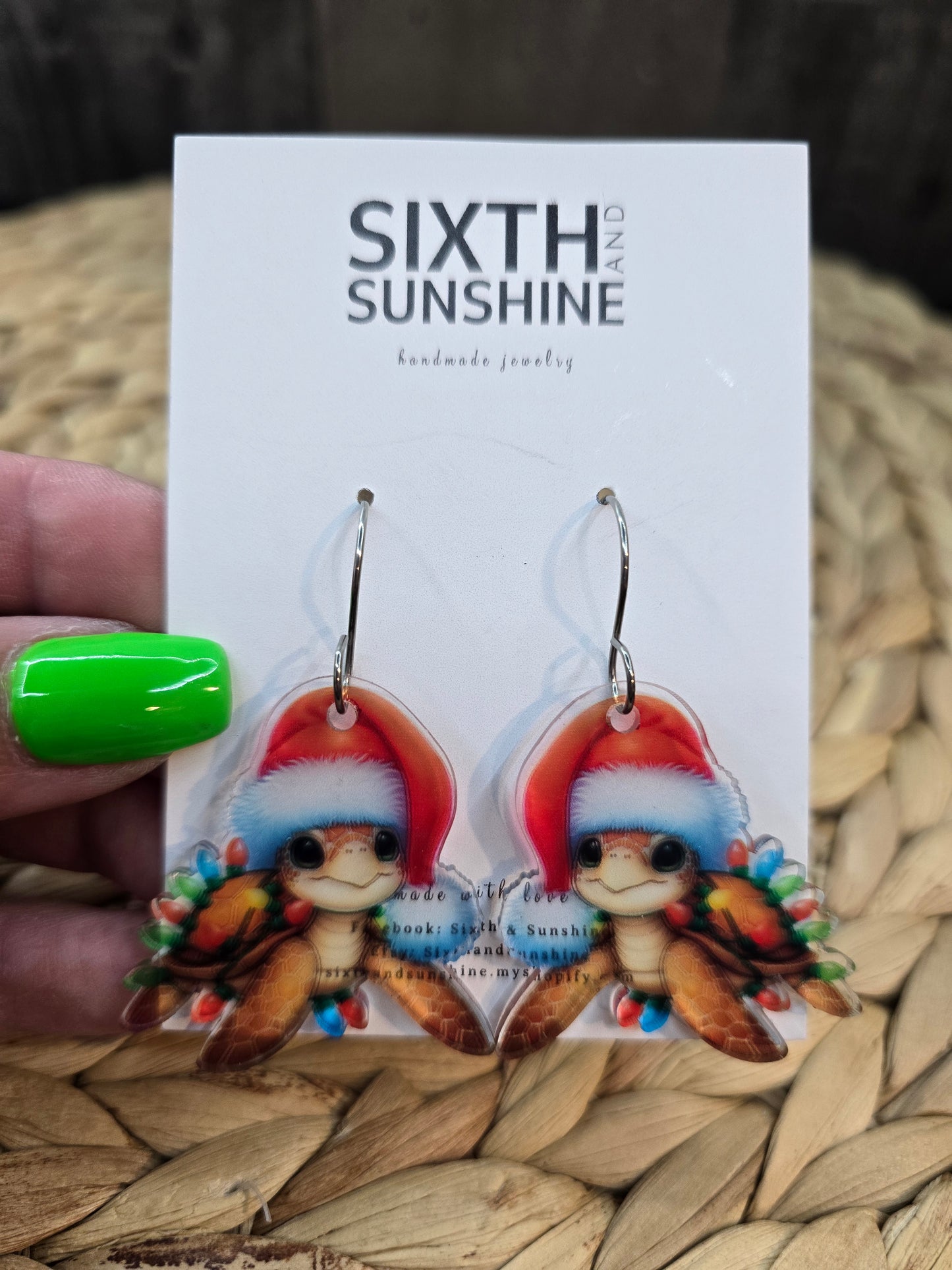 Christmas Turtle Earrings