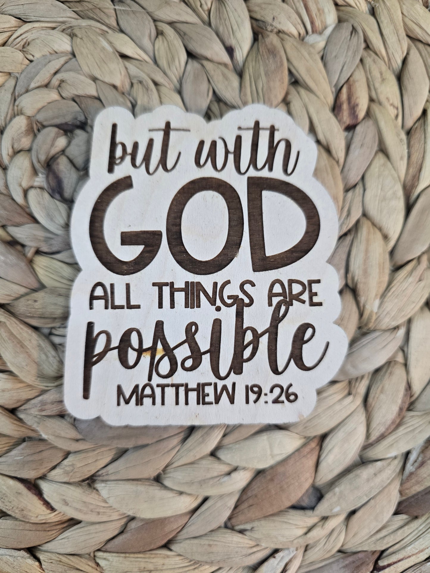 Christian Wooden Shelf Sitter & Magnet - Faith-Based Design