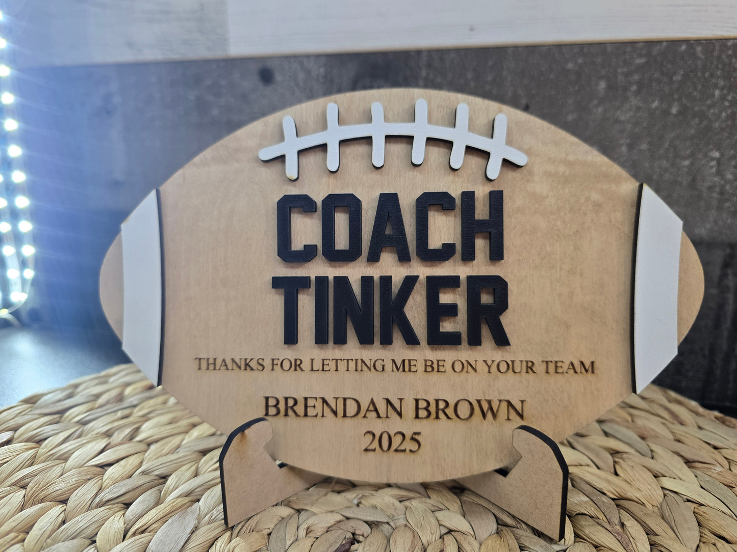 Custom Football Coach Sign – Personalized Wooden Coach Gift, Team Appreciation