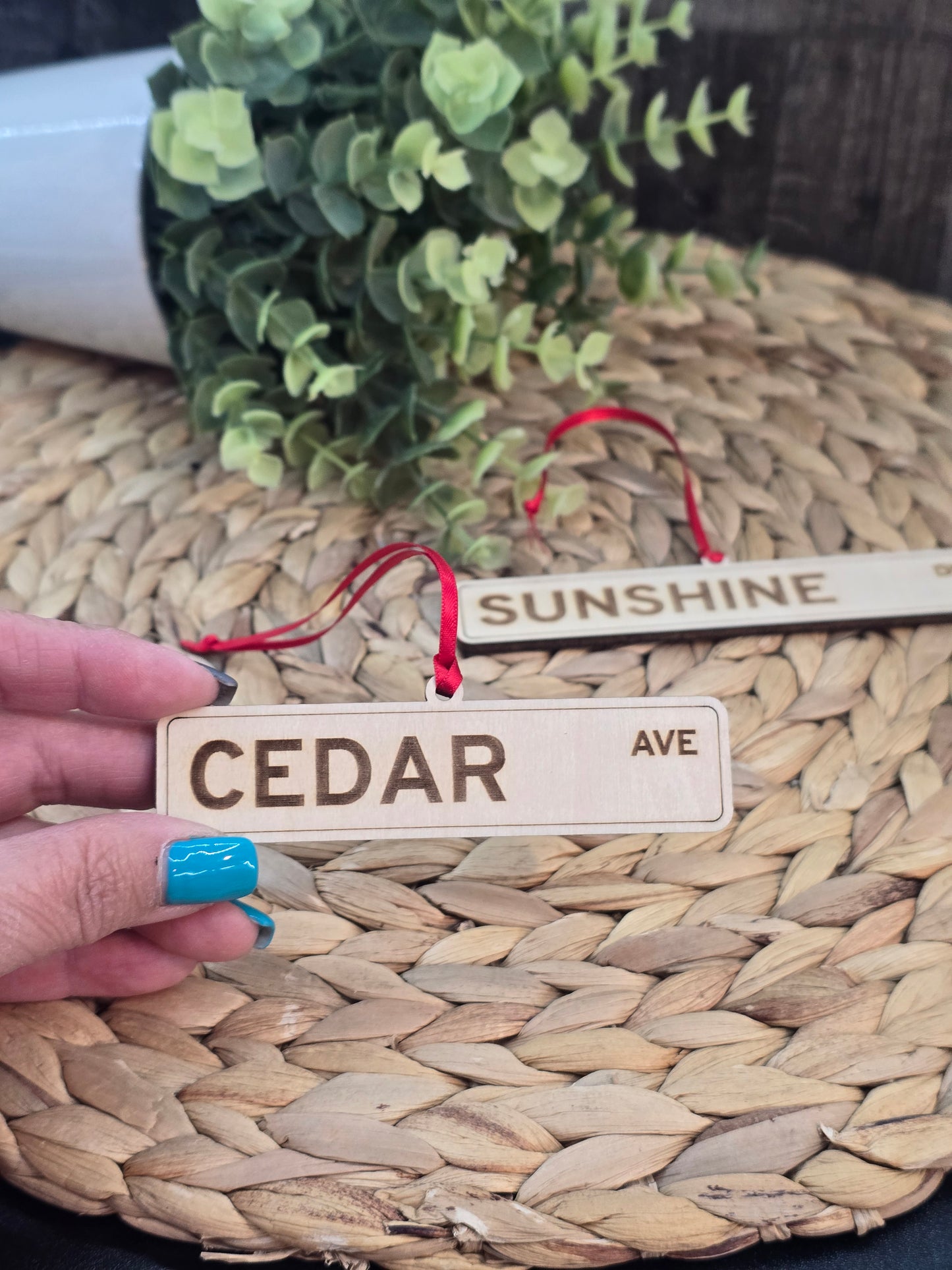 Custom Street Sign Ornament • Personalized Road Sign Christmas Ornament • City, State, or Family Name