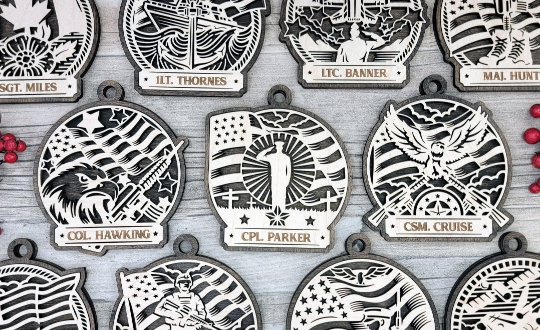 Armed Forces Ornament - Military Christmas Ornament - Personalized Army, Navy, Air Force, Marines, Coast Guard Gift