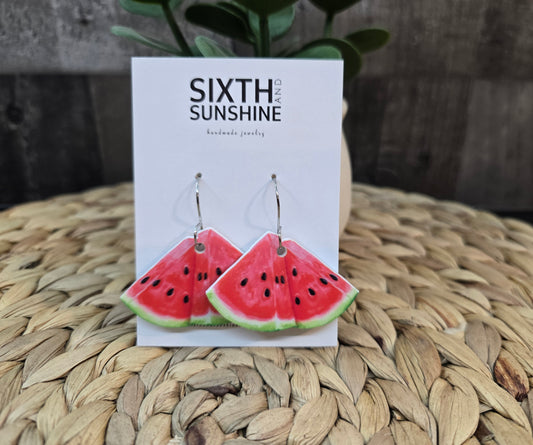 Colorful Watermelon Earrings - Fun Summer Dangle Earrings