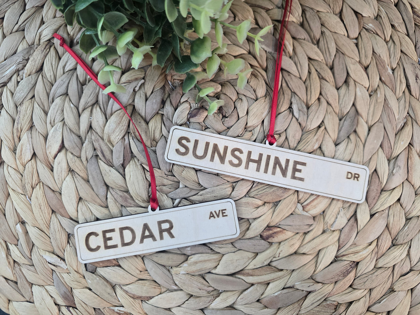 Custom Street Sign Ornament • Personalized Road Sign Christmas Ornament • City, State, or Family Name