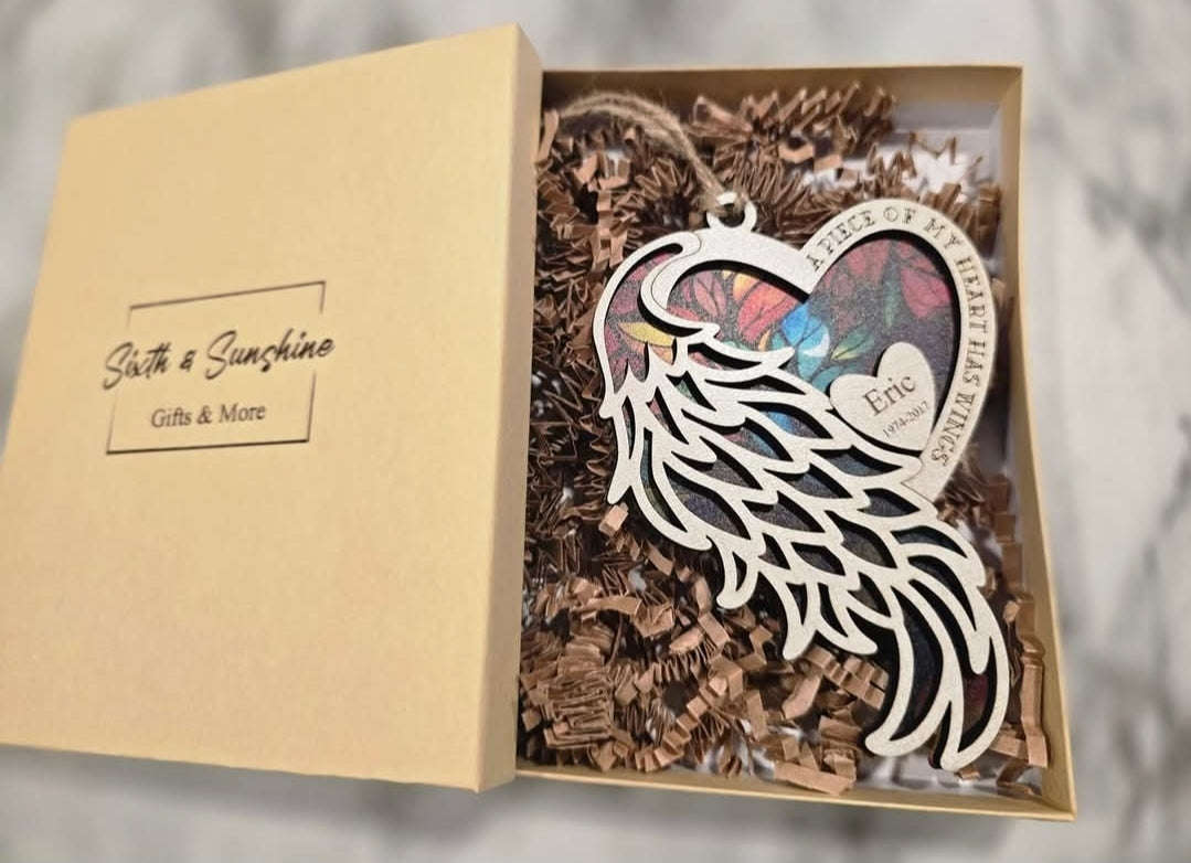 A Piece of My Heart Has Wings Personalized Memorial Ornament