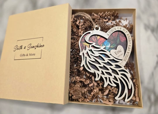 A Piece of My Heart Has Wings Personalized Memorial Ornament