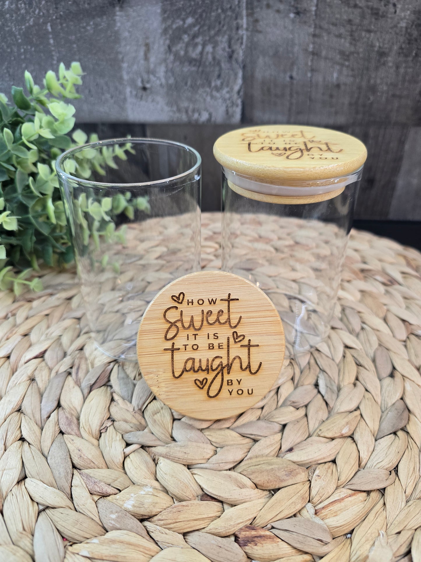 How Sweet It Is Treat Jar – Teacher Appreciation Gift with Engraved Bamboo Lid