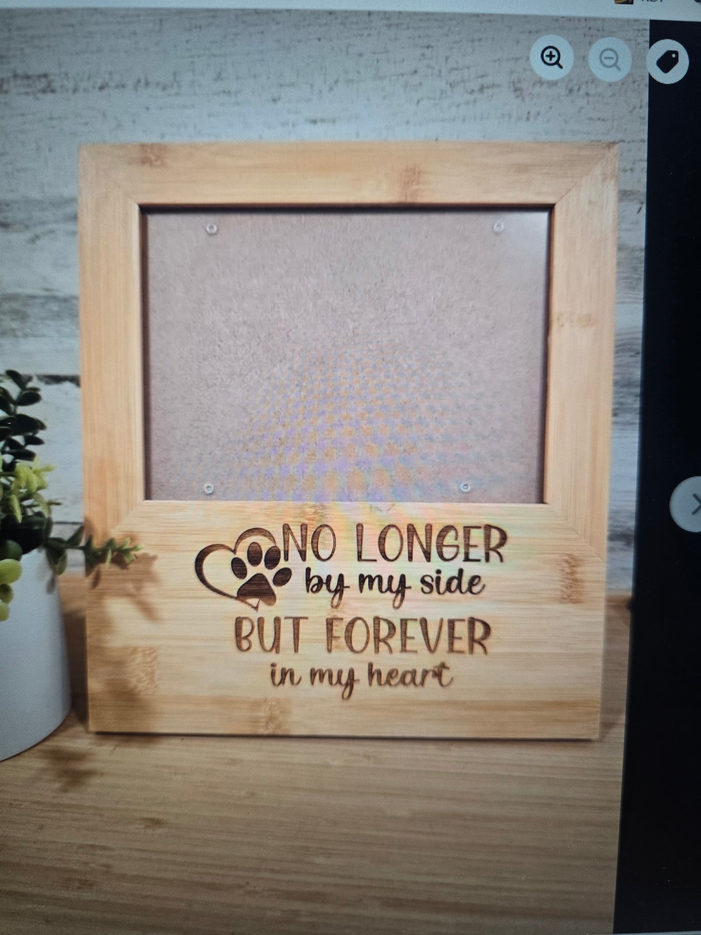 Pet Memorial Picture Frame – “No Longer By My Side But Forever In My Heart” – Dog & Cat Loss Gift