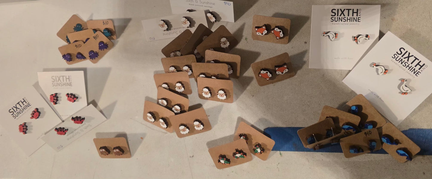 CLOSEOUT Hand-painted Stud earrings