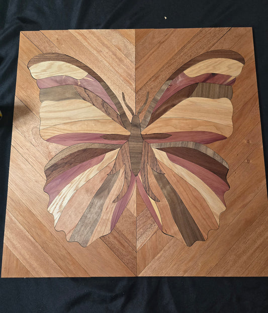 Handcrafted Hardwood Wall Art - Butterfly Showstopper