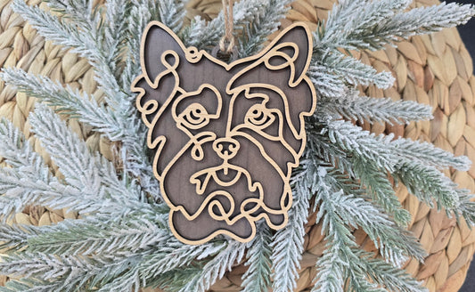 Line Art Dog Breed Ornaments - Silhouette Christmas Keepsake