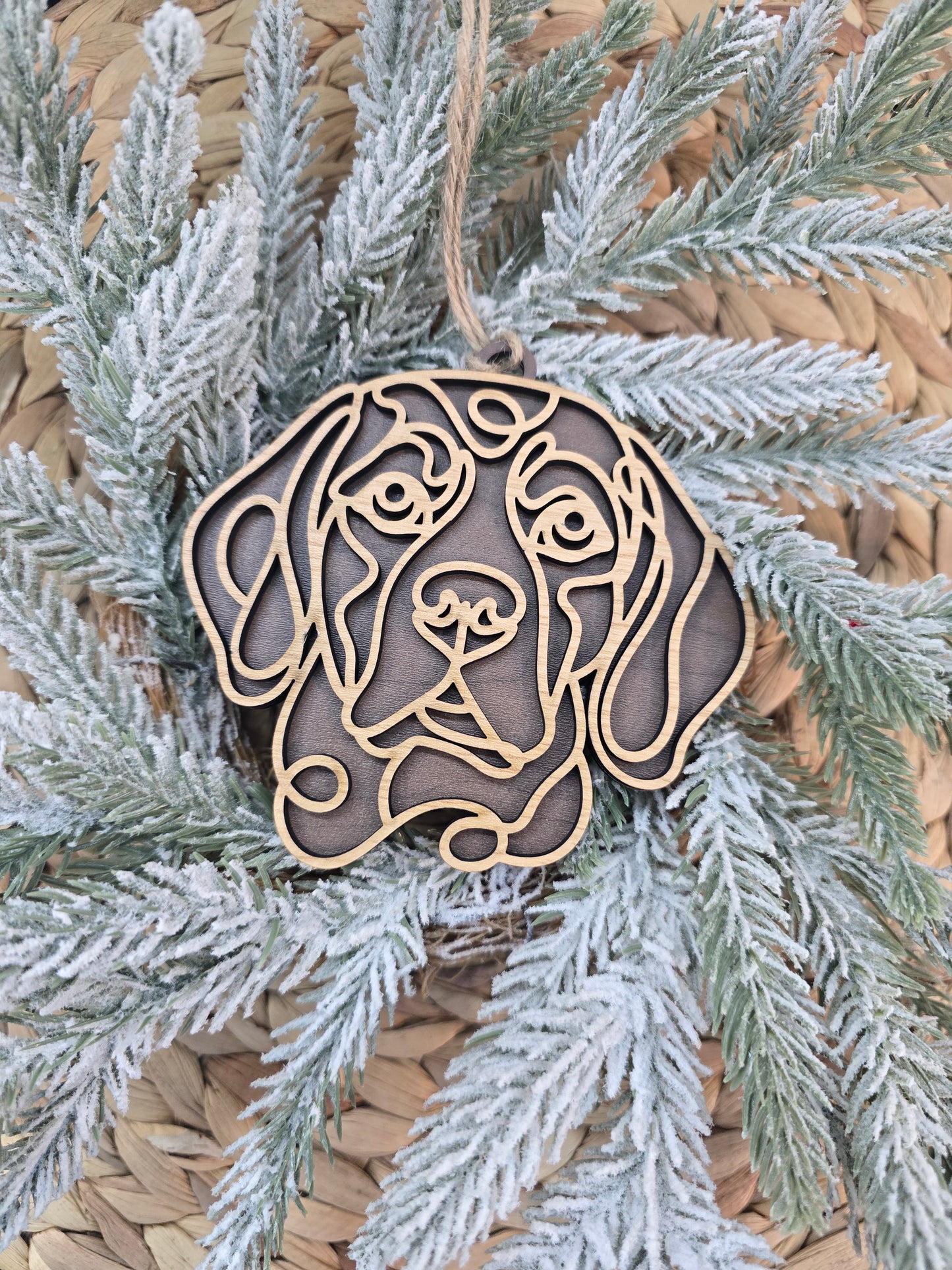Line Art Dog Breed Ornaments - Silhouette Christmas Keepsake