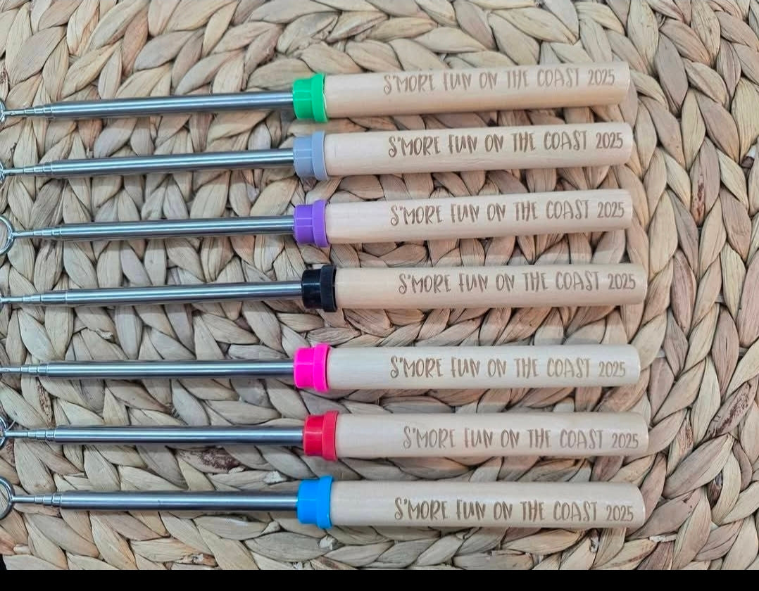 Engraved Campfire Roasting Sticks - S'more, Hot Dogs, Camping Gifts