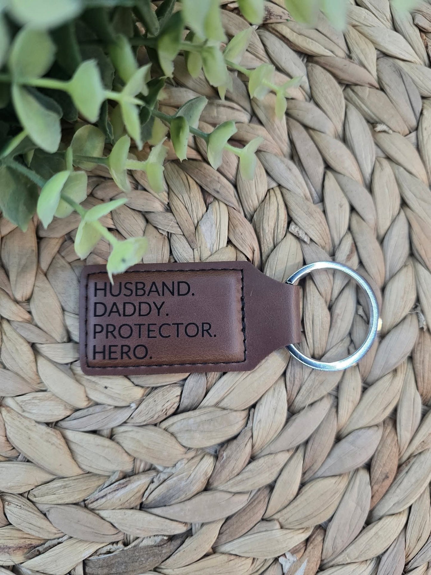 Husband. Dad. Protector. Hero. Keychain