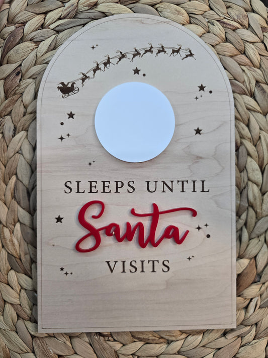 Sleeps Until Santa Board - Christmas Countdown