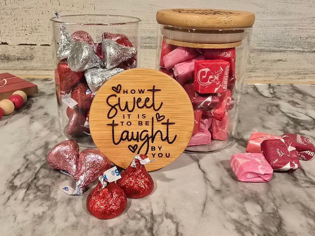How Sweet It Is Treat Jar – Teacher Appreciation Gift with Engraved Bamboo Lid