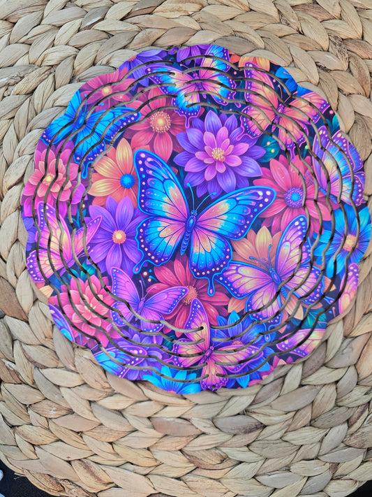 Butterfly & Floral Wind Spinner – 8” Colorful Garden Decor