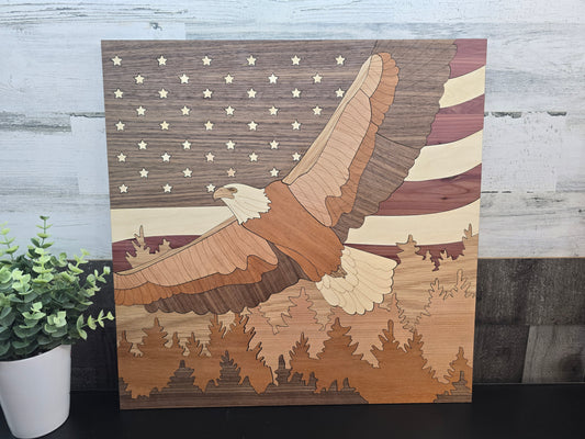 Patriotic Eagle Flag - Decorative Wall Art