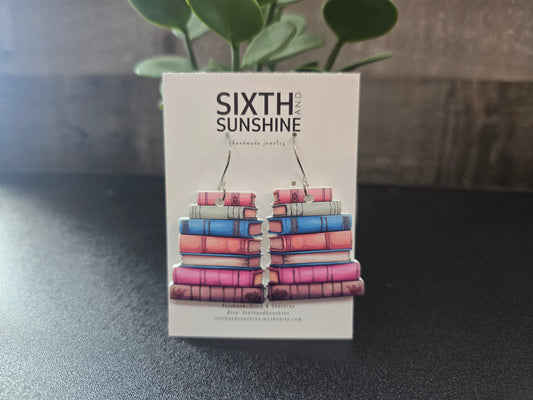 Bookstack earrings