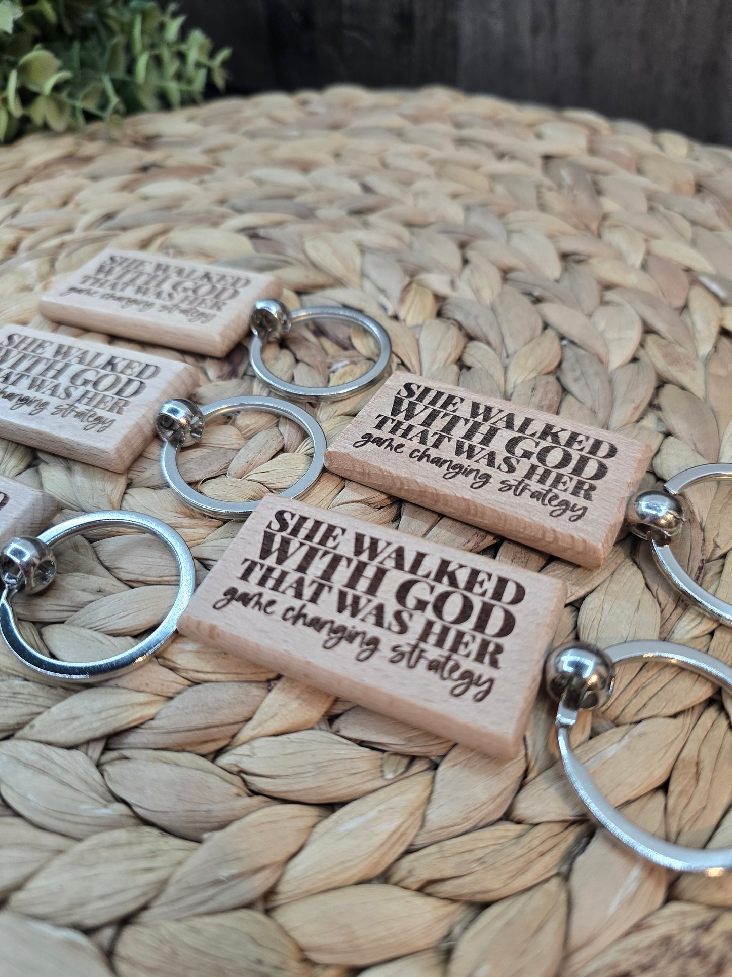 She Walked With God Keychain – Inspirational Christian Gift for Women